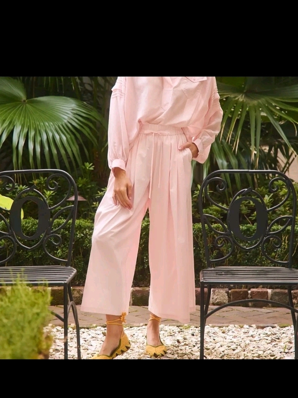 Hunter Bell Whisper Pants Pink Sands Womens Large Wide Leg Drawstring Cropped